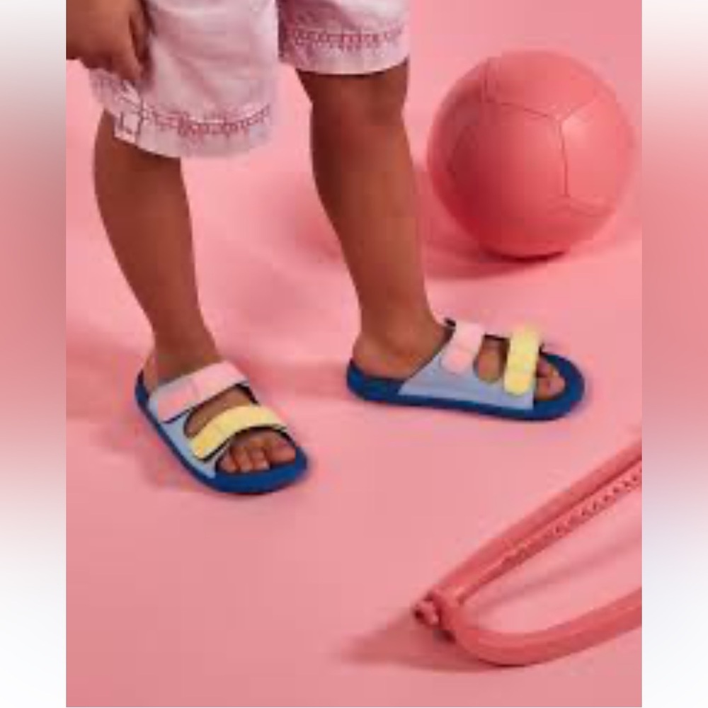 Native Sandals Frankie Sugarlite in Resting Blue Dazzle Pink Girls Size 1 - Picture 9 of 9